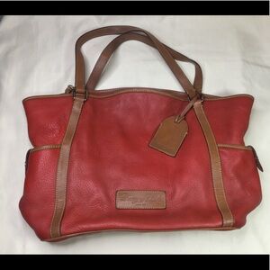 Dooney & Bourke Red Leather Tote Bag